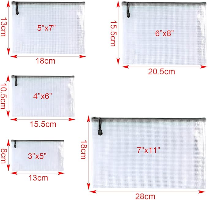 Oaimyy-20 PCS-3"x 5" inchs-Zipper Pouch, Puzzle Storage Bag Plastic Zip Pouches File Folders Bags for Organizing,Office Supplies, Board Game Organization,Home Storage-Black