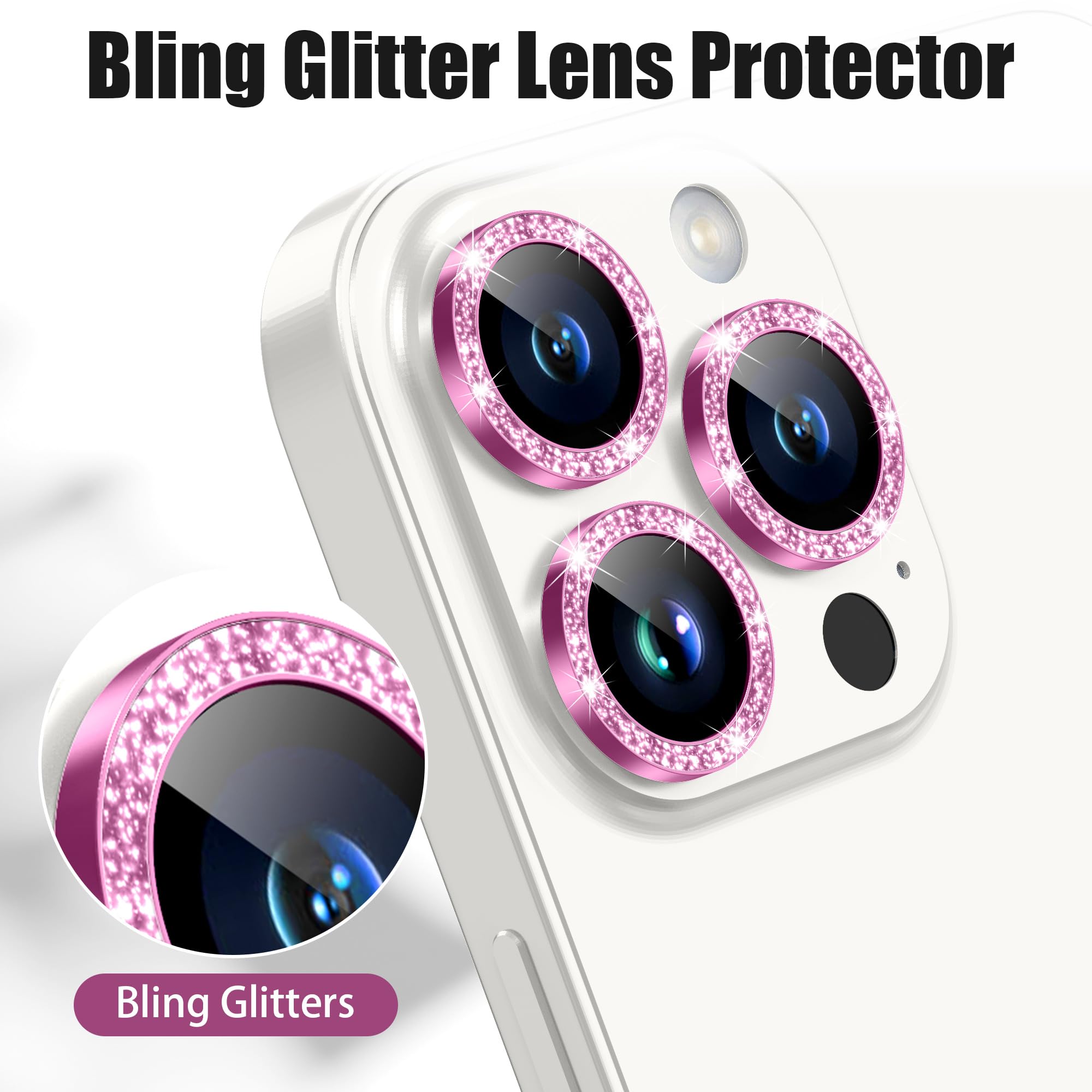 AGVEE 3+3 6 Pack for iPhone 15 Pro & Max Camera Lens Protector Cover
