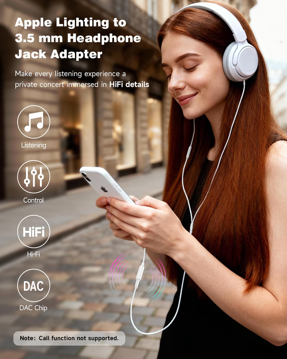 3-Pack Lightning to 3.5mm Adapter, MFi Certified Hi-Fi DAC Audio Dongle