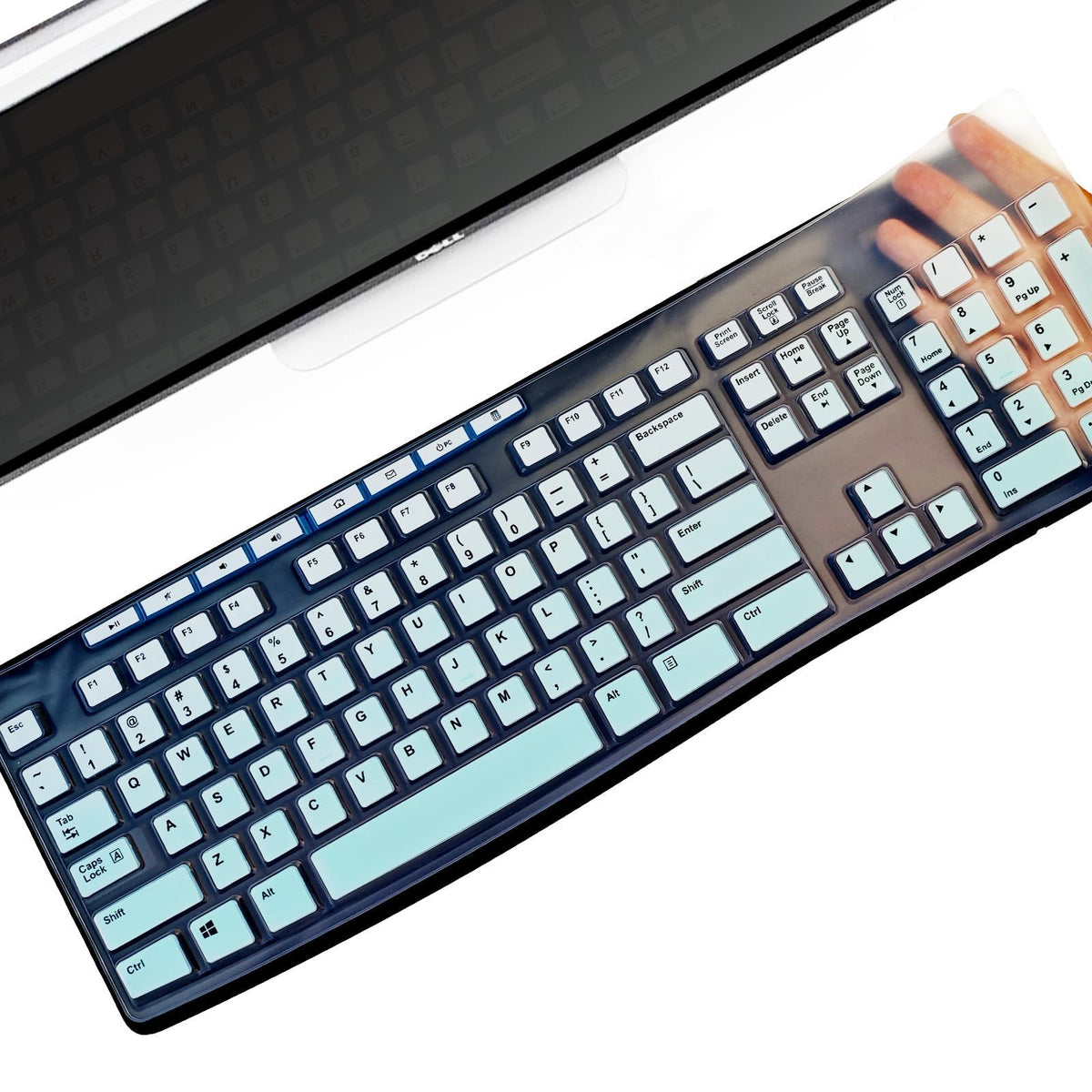for Logitech K200 K260 K270 Keyboard Skin，Stain-Resistant（Gradient Pink）