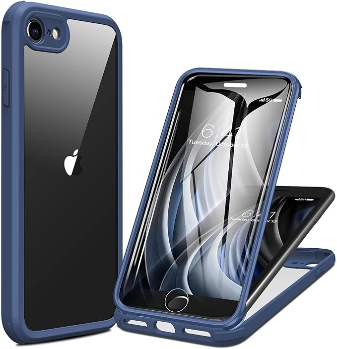 Miracase Glass Series for iPhone 11 Case 6.1 inch, Upgraded Full-Body Rugged Phone Bumper Case Cover with Built-in 9H Tempered Glass Screen Protector and Camera Protector