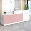 Reception Desk with Counter Modern Checkout Counter with Lockable Drawer Keyboard Tray Receptionist Desk for Office Salon Reception Table P Left 59inch/150cm