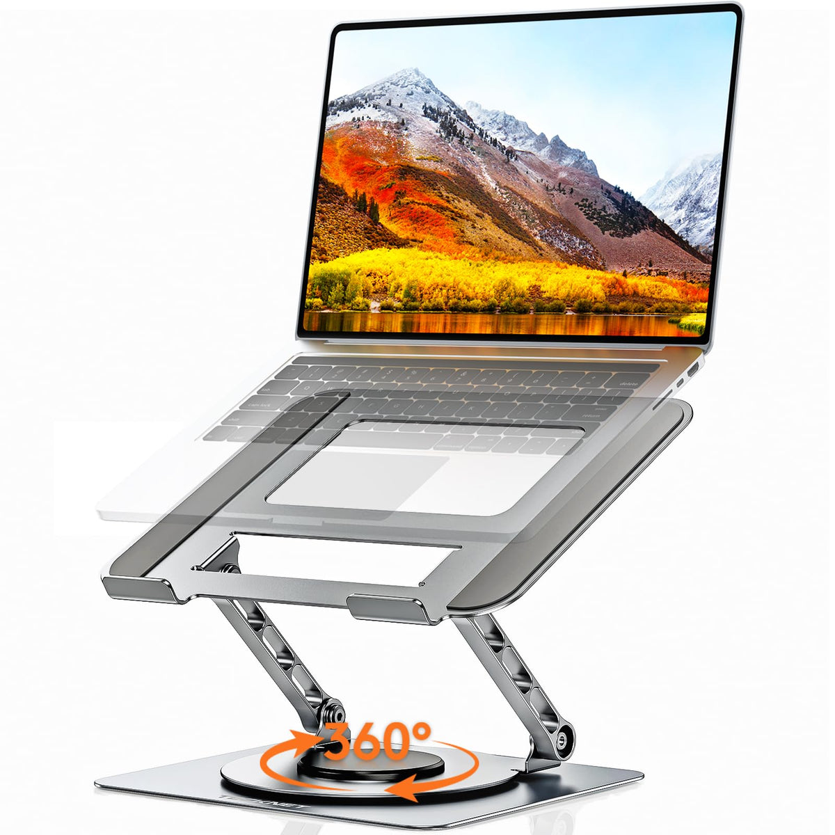 TECKNET Laptop Stand for Desk, 360° Rotating Laptop Stand for 10-17" Laptop