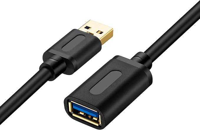 Tan QY USB 3.0 Extension Cable 25Ft, USB 3.0 High Speed Extender Cord Type A Male to A Female for PlayStation, Xbox, USB Flash Drive, Hard Drive, Card Reader,Scanner,Printer,Keyboard (25Ft)