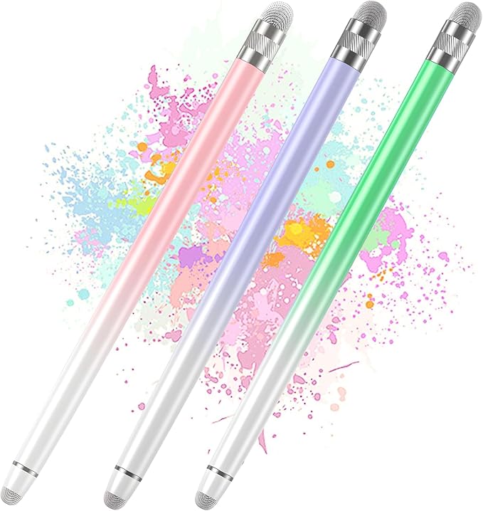 Bopomofo 3PCS Stylus Pen for Touchscreen,Stylus Pen for iPhone/iPad/Tablet Android/Microsoft/Surface, Compatible with All Touch Screens(Purple/Pink/Green)