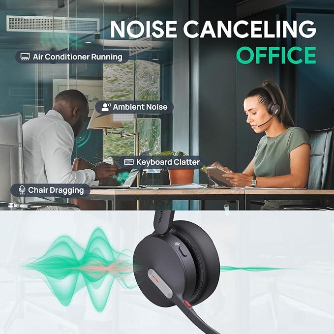 Yealink BH70 Mono Teams Wireless Headset with Mic for Work, Microsoft Teams Certified Bluetooth Headphone for 35h Calling, 91g All-Day Wearing Comfort, Perfect for Open Office, USB-C/A