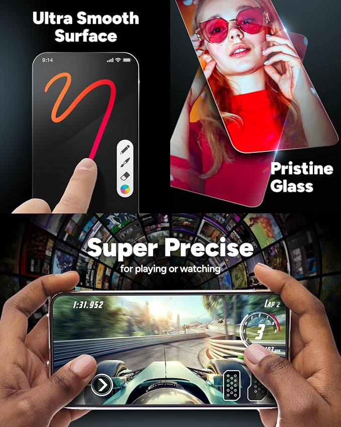 ZAGG InvisibleShield Glass Elite Screen Protector for iPhone 14 Pro Max, 2-Way Privacy, Reinforced Edges, 5X Shatter Protection