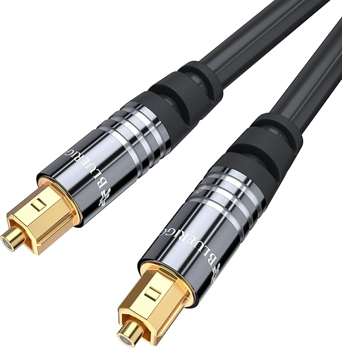 BlueRigger Digital Optical Audio Toslink Cable (3FT, Fiber Optic, Aluminum Shell, 24K Gold-Plated) - Compatible with Home Theatre, Sound Bar, TV, Xbox, PlayStation PS4 – Premium Series