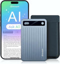 AI Voice Recorder, Transcribe & Summarize with AI Technology, Note Voice Recorder with App Control, Support 140 Languages, 64GB Memory, Audio Recorder for Lectures, Meetings, Calls(Blue)