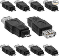 Cmple - [10 Pack Micro USB to USB Adapter Standard USB 2.0 A Female Jack to Micro B Male Plug OTG Connector Converter for Cameras Tablets Phones Dash Cams Transfer Photos to Computer