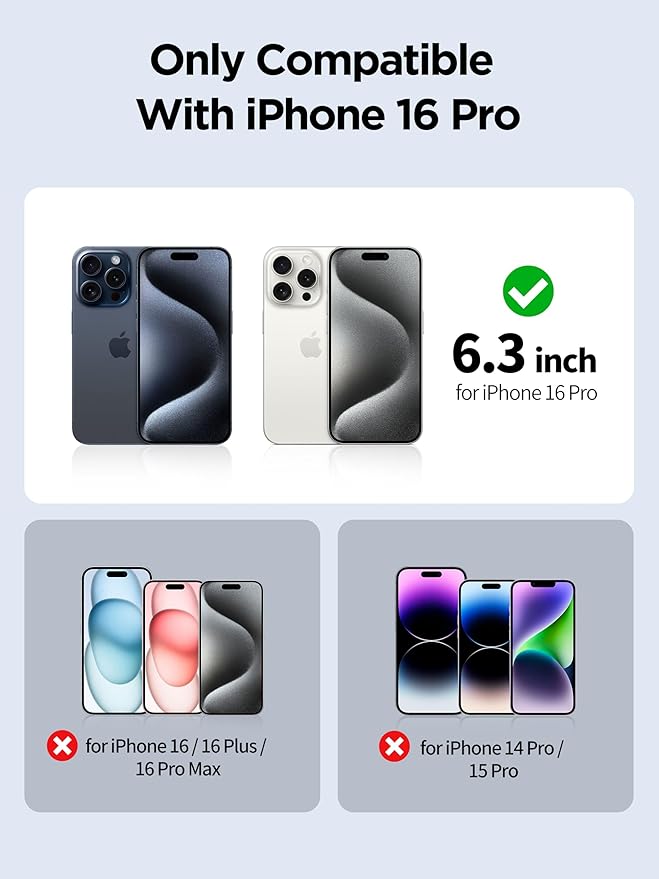 Compatible for iPhone 16 Pro Privacy Screen Protector Tempered Glass 6.3 Inch, Pink Gradient Anti Spy Anti Blue Light HD Easy Installation