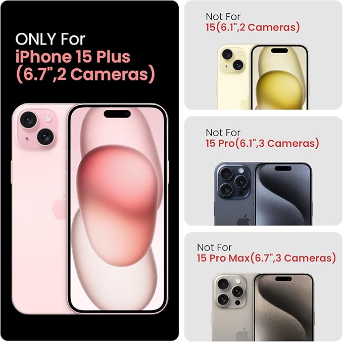 FireNova Designed for iPhone 15 Plus Case, Silicone [Camera Protection] Case with [2 Screen Protectors], Soft Anti-Scratch Microfiber Lining Inside, 6.7 inch, Neon Purple