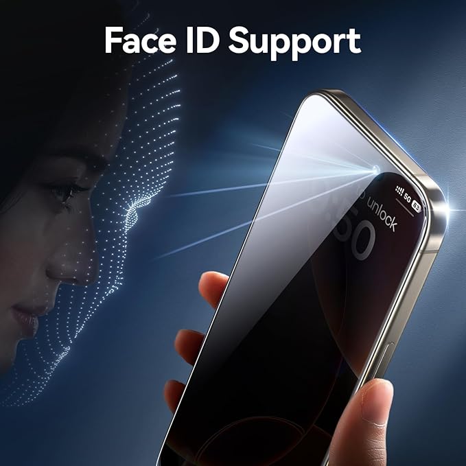 SMARTDEVIL 2PACK Privacy Screen Protector for iPhone 16 Pro Max Shatterproof Tempered Glass [True 28°Anti Spy] [9H Hardness] [Auto Dust-Elimination Install] [Bubble Free]
