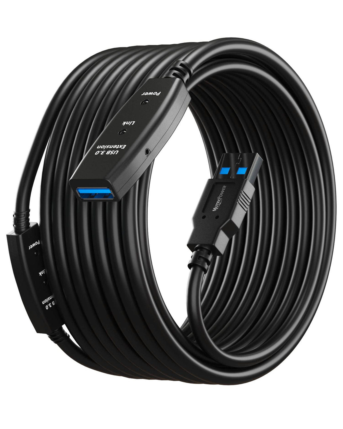 MutecPower 16 Feet Active USB Extension Cable 3.0 Male to Female with A Extension chipset Signal Booster - Active Extension/Repeater Cord 5 Meters / 16 Feet