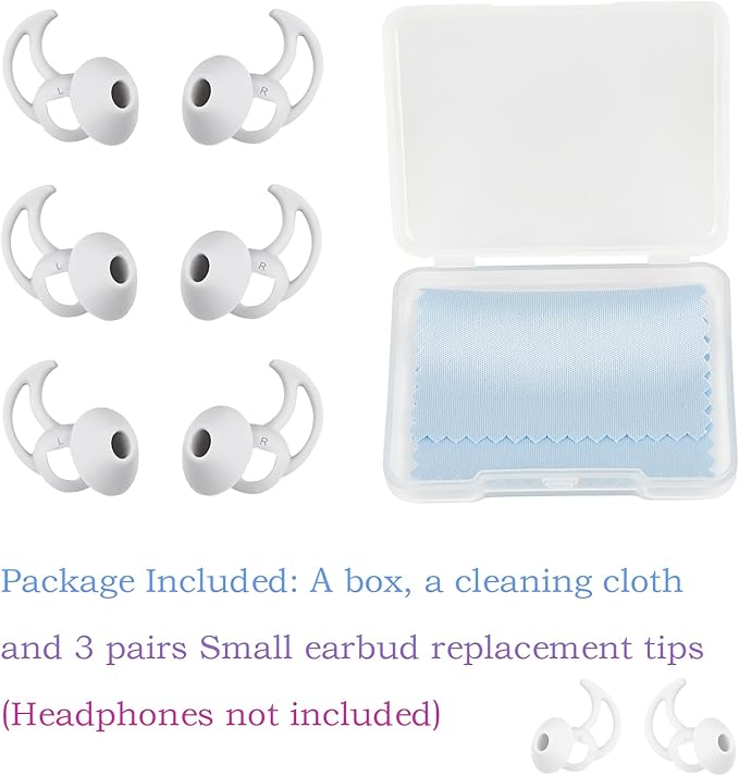 Small Silicone Ear Tips Replacement Earbud Tips Compatible with Bose Quietcomfort and Sport Headphone Eartips Rubber Tips Earbud Cap 3 Pairs
