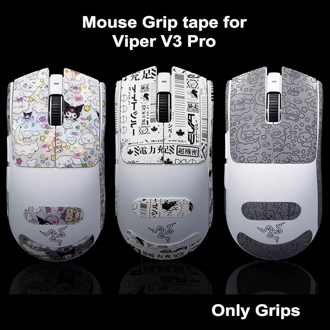 Grip Tape for Razer Viper V3 Pro - Anti-Slip,Enhanced Control, Sweat Resistance,Improves FPS Gaming Grip & Mouse Protection [Pre-Cut] CS Pink