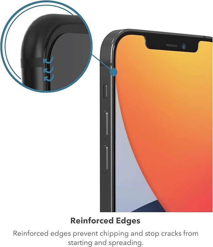 ZAGG InvisibleShield Glass Elite Plus Screen Protector - Made for iPhone 12 Pro Max - Case Friendly Screen - Impact & Scratch Protection, clear (200106657)