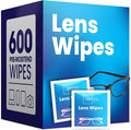 OPTEEL Lens Wipes for Eyeglasses - Pre-moistened Eyeglass Lens Cleaning Wipes - 600 Lens Wipes Individually Wrapped Sracth-Free Streak-Free Eye Glasses Wipes Lens Cleaner for Sunglass & Camera Lens