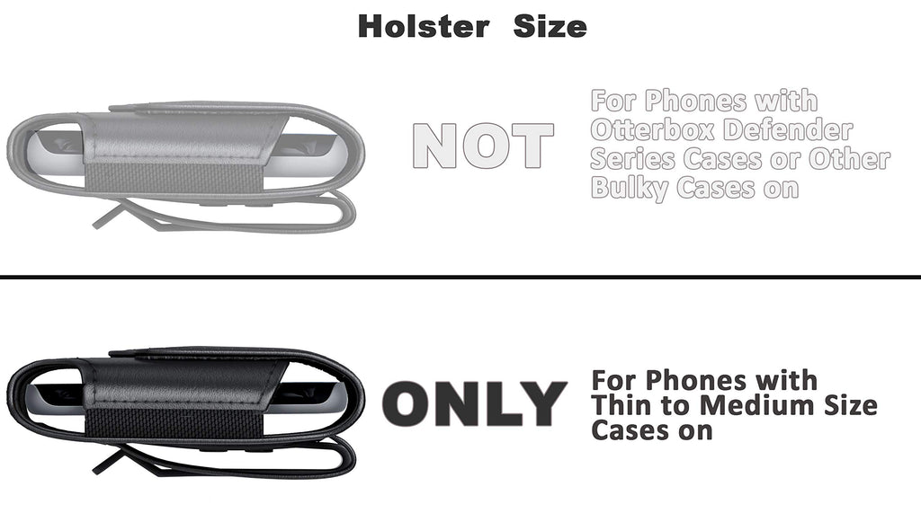 DeBin Case for Galaxy S25 Ultra S24 Ultra 5G, S24 FE, S23 Ultra, S22 Ultra, S21 Ultra, Note 20 Ultra - Cell Phone Belt Holster with Clip Pouch Holder Cover (Fits Samsung Phone with Case on) Black