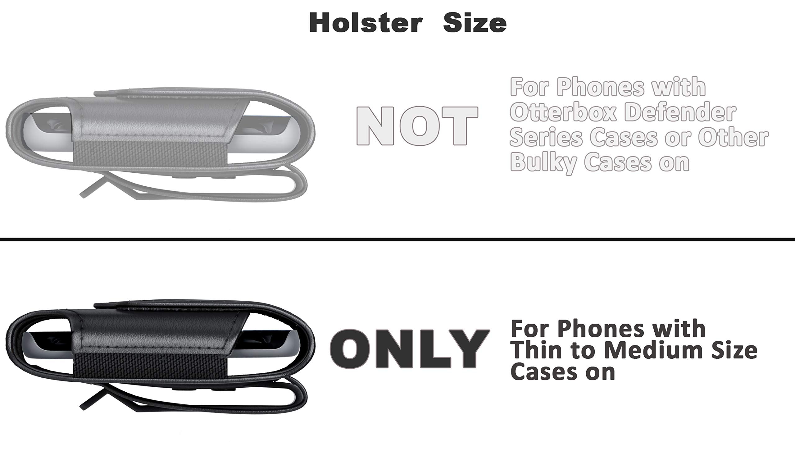DeBin Case for Galaxy S25 Ultra S24 Ultra 5G, S24 FE, S23 Ultra, S22 Ultra, S21 Ultra, Note 20 Ultra - Cell Phone Belt Holster with Clip Pouch Holder Cover (Fits Samsung Phone with Case on) Black