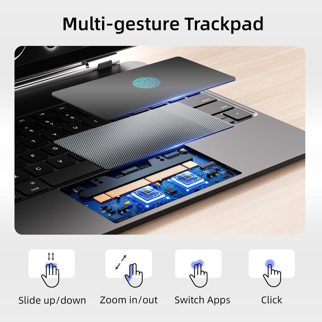 CSZZACME for iPad Air 13 inch case Keyboard M4/M3/M2(2026,2025,2024),Magic Keyboard for iPad Pro 12.9 (6th,5th,4th,3rd Gen),Magnetic Attach,Multi-Gesture Trackpad,7-Color Backlit,Shortcut Keys,Black