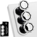 for Samsung Galaxy Z Fold 7 Camera Lens Protector, Individual Metal Ring Tempered Glass Lens Cover, [Strong Adsorption] Scratch Resistant Ultra-Thin HD Clear Lens Cover, 1 Set-Silver