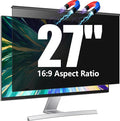Magnetic Computer Privacy Screen Filter 27 inch for 16:9 Widescreen Monitor Desktop PC, 27in Hanging Removable Anti Blue Light Glare Eye Protection Shield, Anti Spy Screen Protector Panel