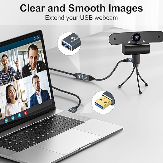 USB 3.0 Extension 6.6FT, USB Male to Female USB 3.0 Extender Cable for Webcam, Camera, Phone, USB hub, Mouse, Keyboard, Printer, Hard Drive, Headset