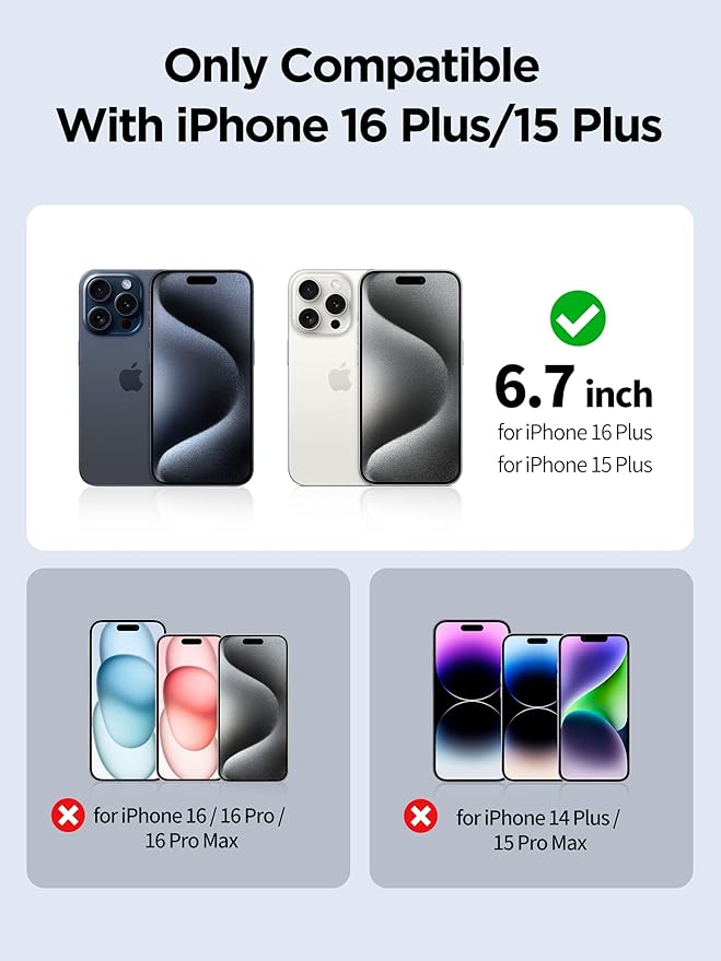 Compatible for iPhone 16 Plus Privacy Screen Protector Tempered Glass 6.7 Inch, Purple Gradient Anti Spy Anti Blue Light HD Easy Installation