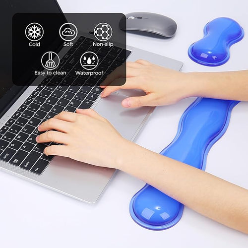 ABRONDA Gel Wrist Rest for Keyboard and Mouse, Wrist Rest for Keyboard, Mouse Wrist Support, Pain Relief, Cool Touch, Non-Skid, Keyboard and Mouse Wrist pad Set