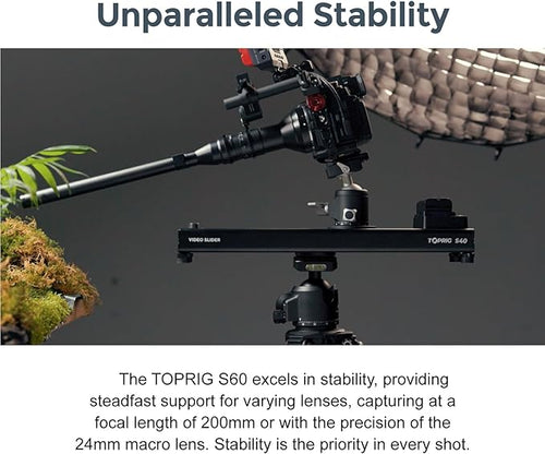 Accsoon Toprig S60 Motorized Camera Slider App Wireless Control Carbon Fiber Dolly Rail Slider Support IME Lapse Photography
