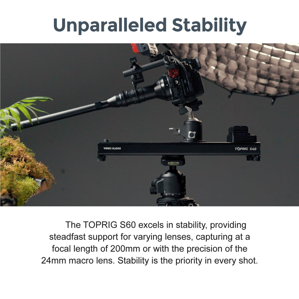 Accsoon Toprig S40 Motorized Camera Slider 40cm/16 App Wireless Control Carbon Fiber Dolly Rail Slider Support IME Lapse Photography