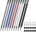 Stylus (10 Pcs),2-in-1 Stylus Pen for Touch Screen,High Precision and Sensitivity,Suitable for iPhone/ipad/Android Tablets,Compatible with All Touch Screens (Silver/Blue/Rose Gold/White/Black)