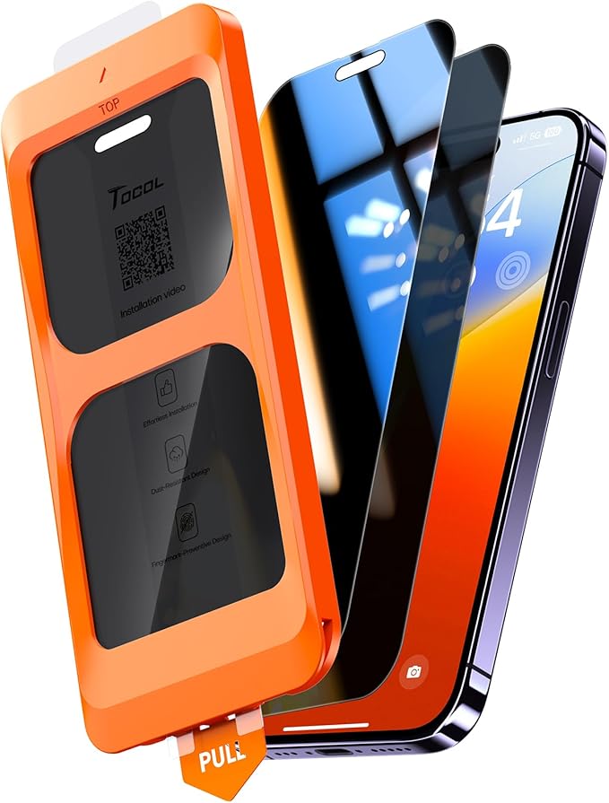 TOCOL for iPhone 16 Pro Privacy Screen Protector