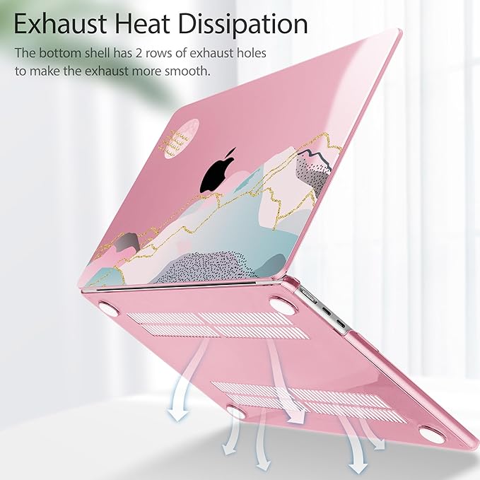 May Chen for MacBook Air 13.6 inch Case A3240 M4 A3113 M3 A2681 M2 with Retina Dispaly, 2025 2024 2023 2022 Release, Plastic Hard Shell Case with Screen Protector & Keyboard Cover, Flower Marble