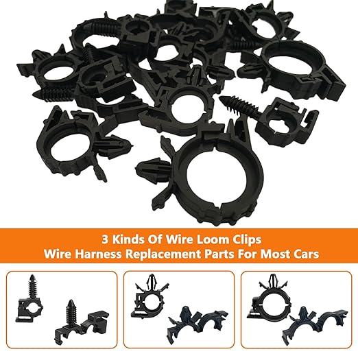 180Pcs Wire Loom Clips for Car Push Mount Zip Ties Assorted Sizes Automotive Fuel Line Cable Ties 6 Inch Wire Holder for Car Zip Ties Anchors Screw Mount Zip Tie Automotive Wiring Clip