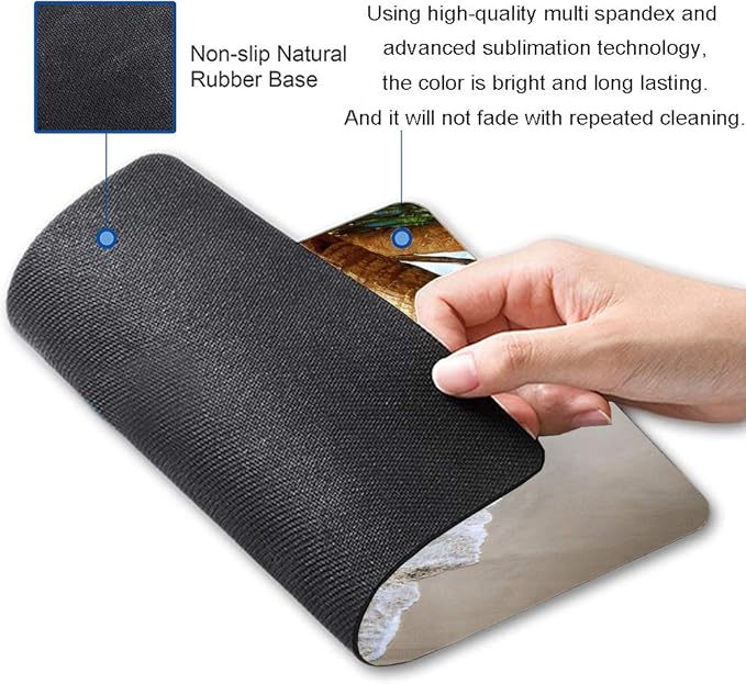 Beach Mouse Pad, Coconut Trees Design Mouse Pad, Nature Mousepads, Custom Gaming Mouse Pads Non-Slip Rubber MousePads for Computers Laptop Office