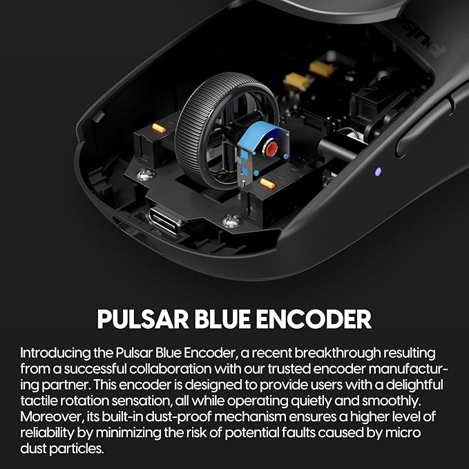 Pulsar Gaming Gears X2H Wireless Gaming Mouse, Ultra Lightweight 1.90 oz (54 g), Symmetrical, Optical Switch, 2.4 Ghz 1 ms, 26000 DPI, PAW3395 Sensor (Medium, Wireless, Black)