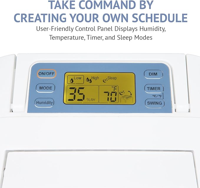 Ivation 13-Pint Small-Area Desiccant Dehumidifier Compact and Quiet - With Continuous Drain Hose for Smaller Spaces, Bathroom, Attic, Crawlspace and Closets - For Spaces Up To 270 Sq Ft, White