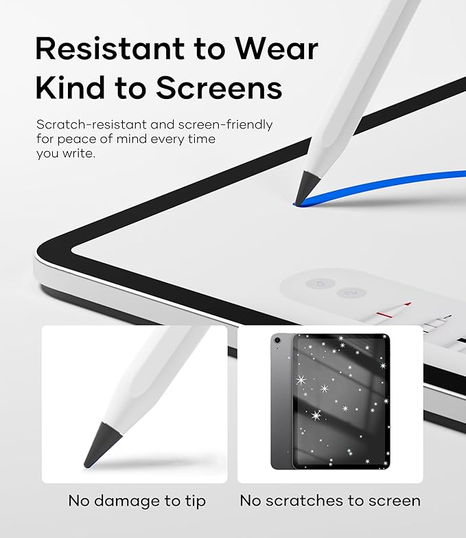Replacement Pencil Tips for Apple Pencil Pro, Pen Tips for Apple Pencil 2nd Gen/1st Gen/USB-C, Wear-Resisting Pencil Nibs with Storage Box, Pen Nibs Set Compatible with Apple Pen (6 Pack, Black/White)