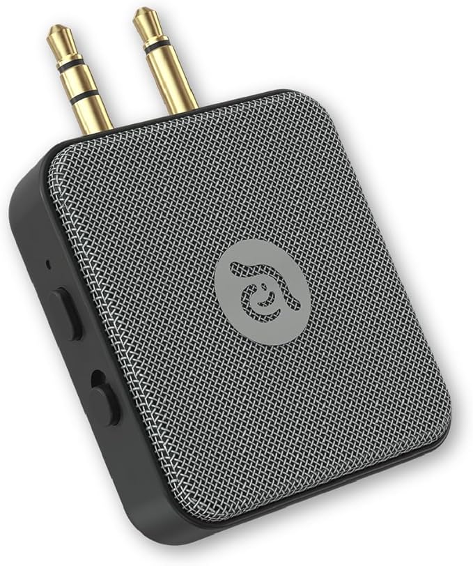 ADAM elements EVE II Bluetooth Transmitter + Receiver - Wireless Audio Adapter w/Foldable Dual 3.5 mm AUX Plug for Nintendo Switch, TV, Home/Car Stereo, Airline in-Flight Systems