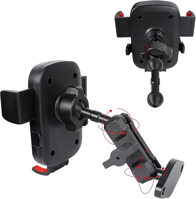 Car Phone Holder Mount for AMPS Standard Diamond Base ，Aluminum 360° Rotation Phone Mount for Car Dashboard Truck Boat Desk， Compatible with iPhone 16 15 14 13 12 Series Samsung S24 S23