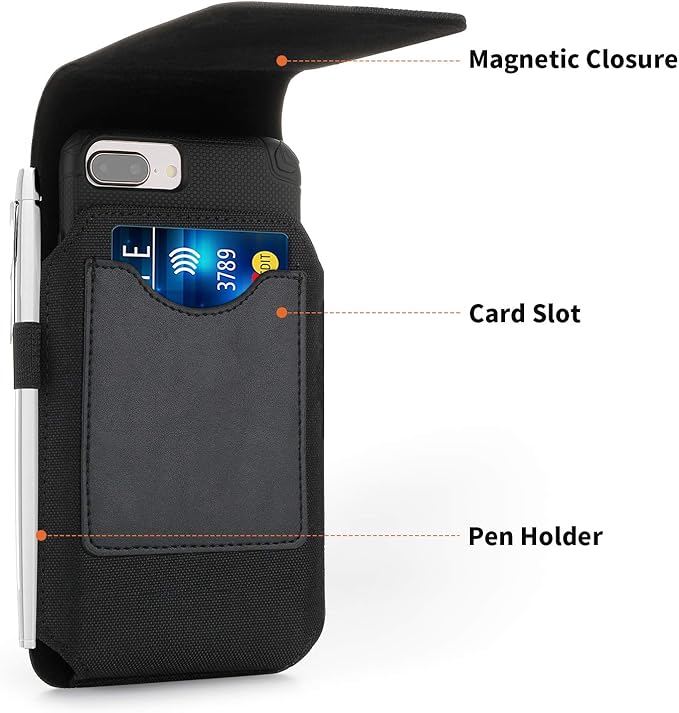 BECPLT Nylon Holster for Galaxy S25 Ultra 5G S24/S23/S22/S21/S20 Ultra Belt Holster Black Cell Phone Holder Belt Clip Holster Case Phone Pouch Belt Pouch Cover
