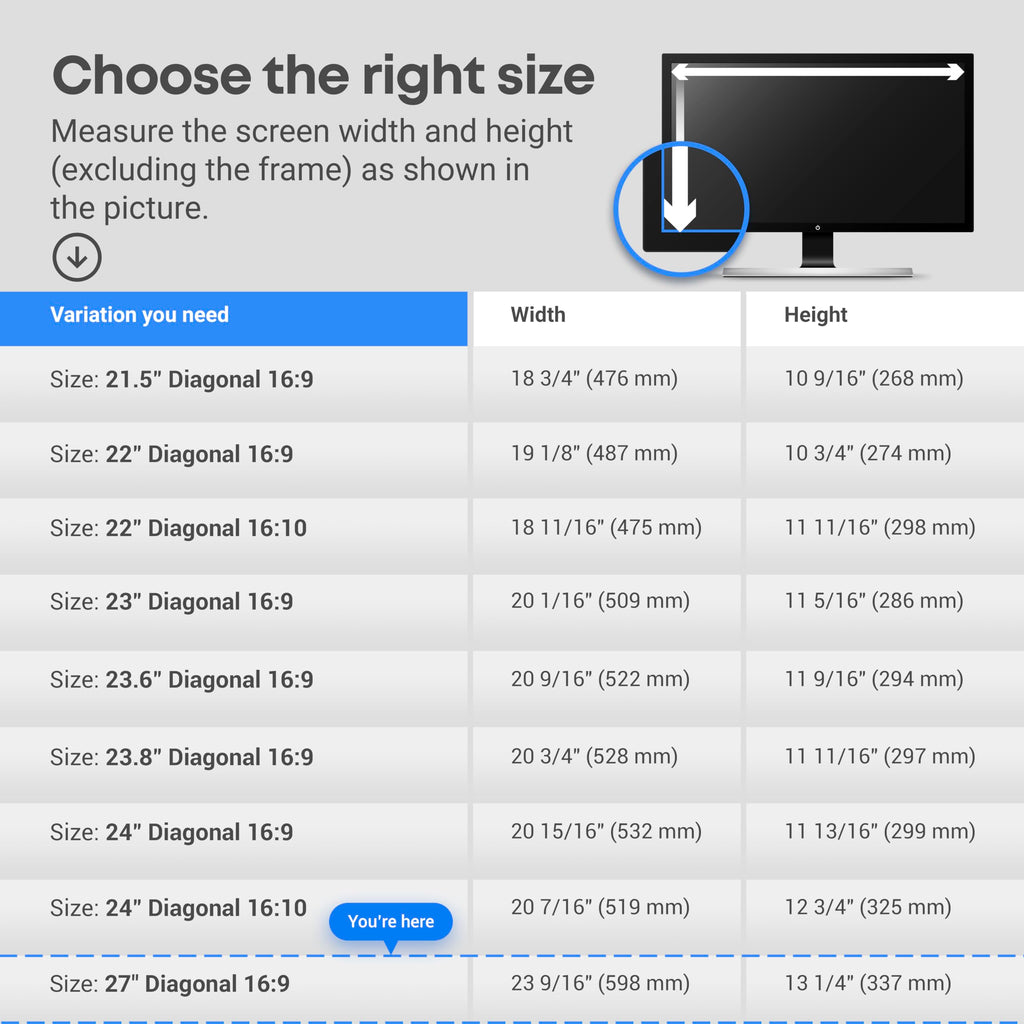 VINTEZ Blue Light Screen Protector for 14 Inch Computer Monitor and Laptop – Anti-UV Blue Light Blocking Film for Desktop PC, Eye Protection Filter, 12.6" x 8.1", 2 Pack