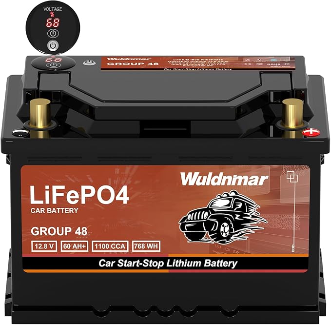 LiFePO4 Lithium Start-Stop Car Battery - 12V 60Ah, Fast Charging, Reliable Power for Modern Vehicles