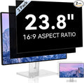 [2 Pack] 23.8 Inch Computer Privacy Screen for 16:9 Aspect Ratio Widescreen Monitor, Eye Protection Anti Glare Blue Light Computer Monitor Privacy Filter, Removable Anti-Scratch 23.8in Protector