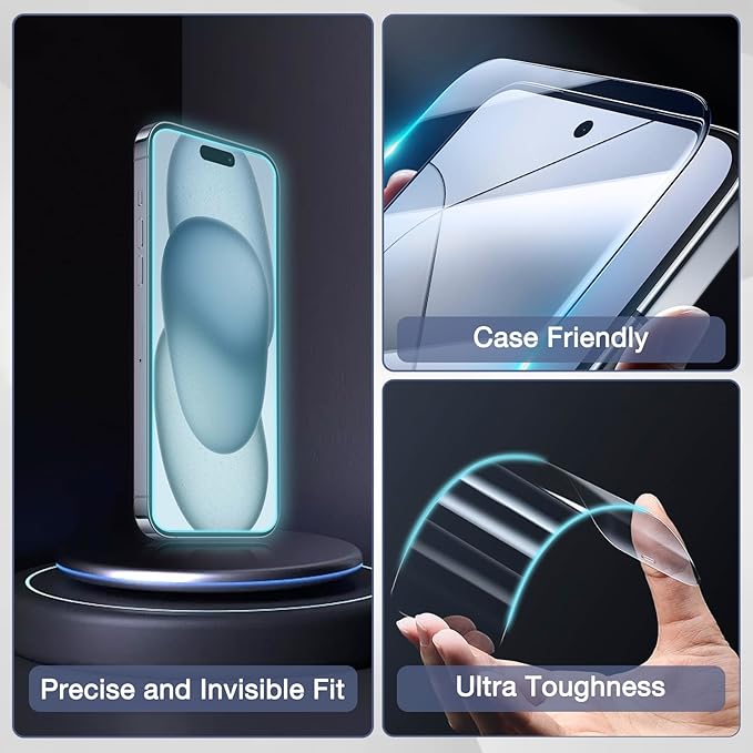 2-Pack Matte Privacy Screen Protector for iPhone 17 Pro 6.3-inch, 9H Tempered Glass, Full Coverage, Anti-Fingerprint, Auto Dust-Elimination, No Bubble, Easy Installation