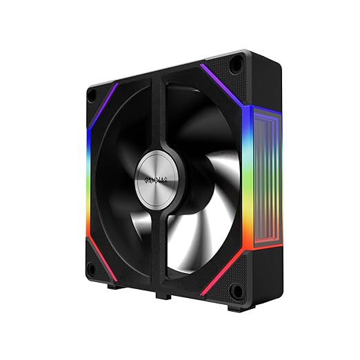 GAMDIAS AEOLUS P2-1203 120mm ARGB PWM Fan (3 Pack, no Hub), Include Reverse Fan Blade x3 & Controller, ARGB Sync, Easy Installation & Cabless Daisy-Chain Design, Silent Operation, Up to 2400RPM, Black