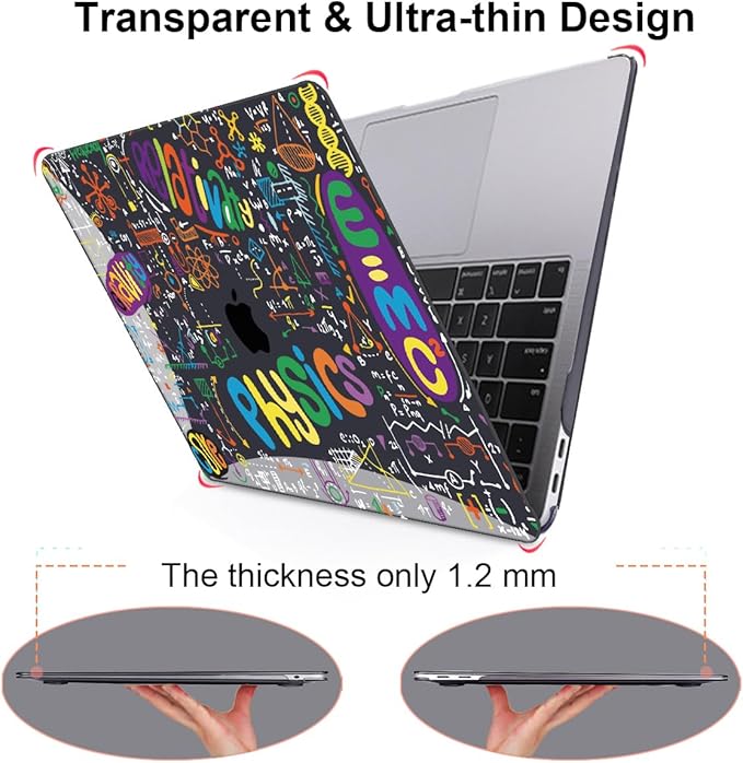 Case Compatible with MacBook Pro 13 inch M2 M1 2022 2021-2016 A2338 A2289 A2251 A2159 A1989 A1706,Pattern Plastic Hard Shell Keyboard Cover Screen Film Webcam Cover, Physical Chemistry