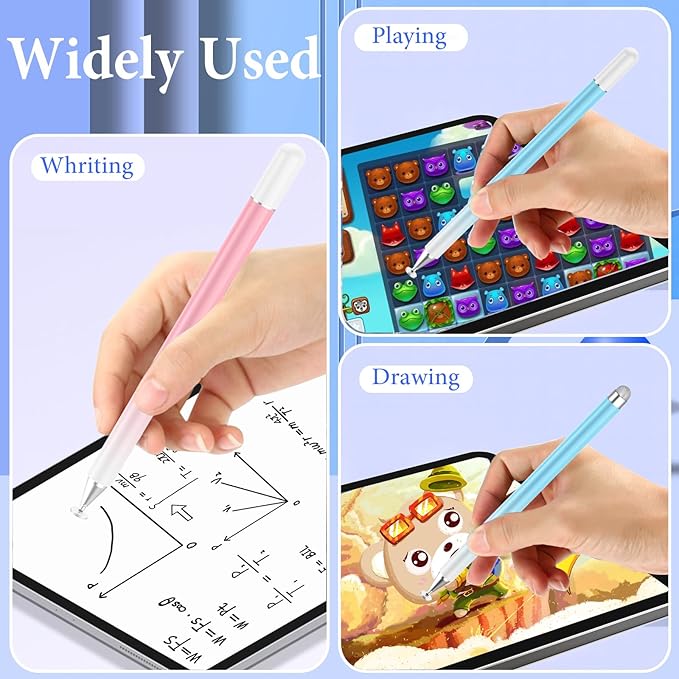 Stylus Pens for Touch Screens, 2 Pcs 2-in-1 Lightweight Magnetic iPad Pen